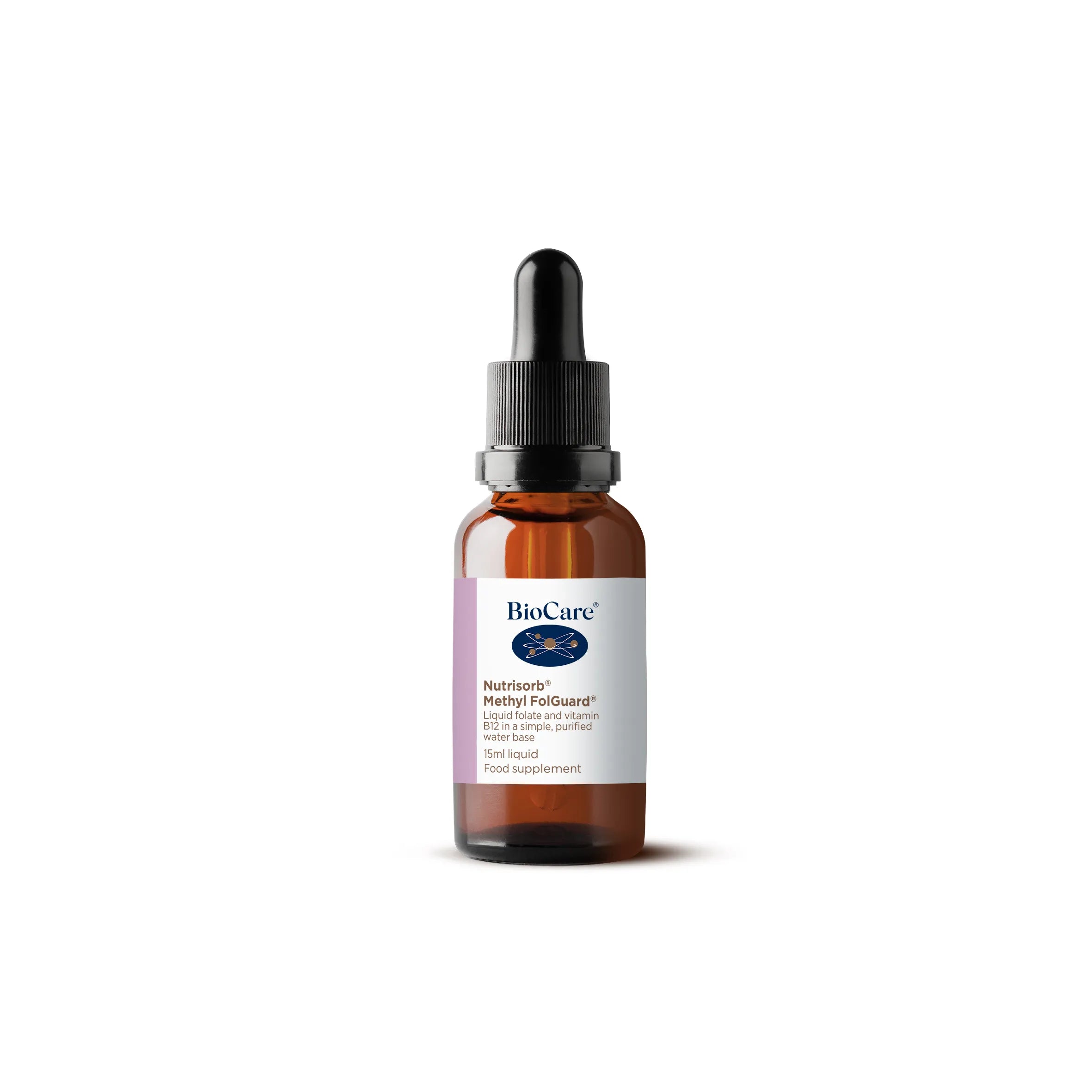 BioCare Nutrisorb Methyl FolGuard 15ml liquid folate and B12 supplement UK

