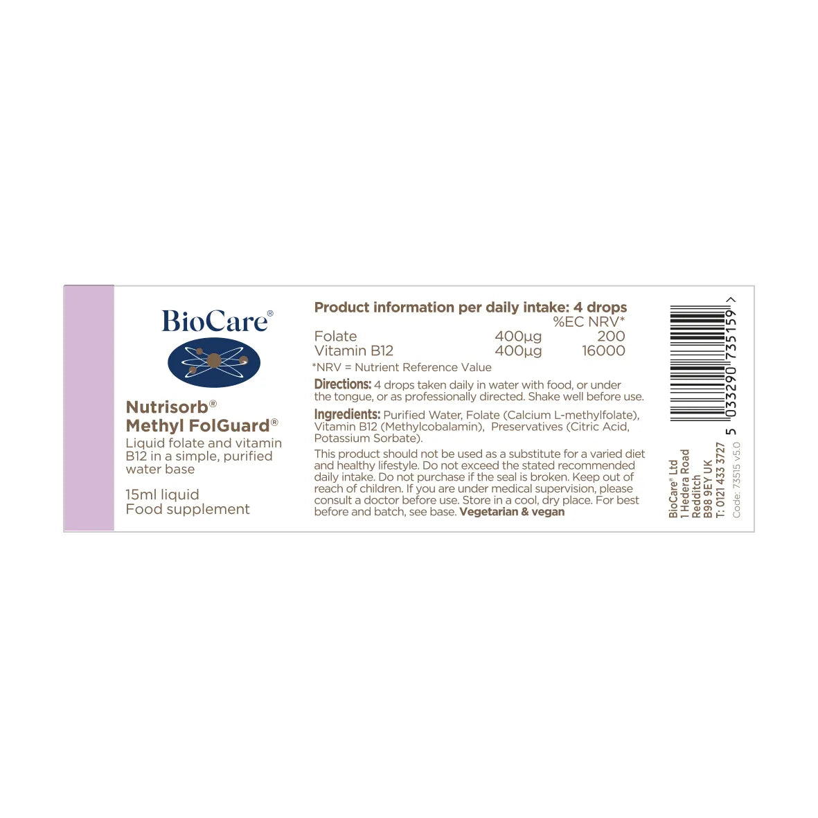 BioCare Nutrisorb Methyl FolGuard for energy, immunity, and pregnancy support

