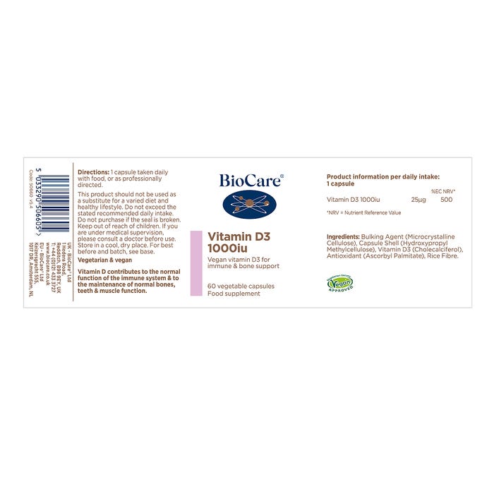 Vitamin D3 1000iu 60 Capsules