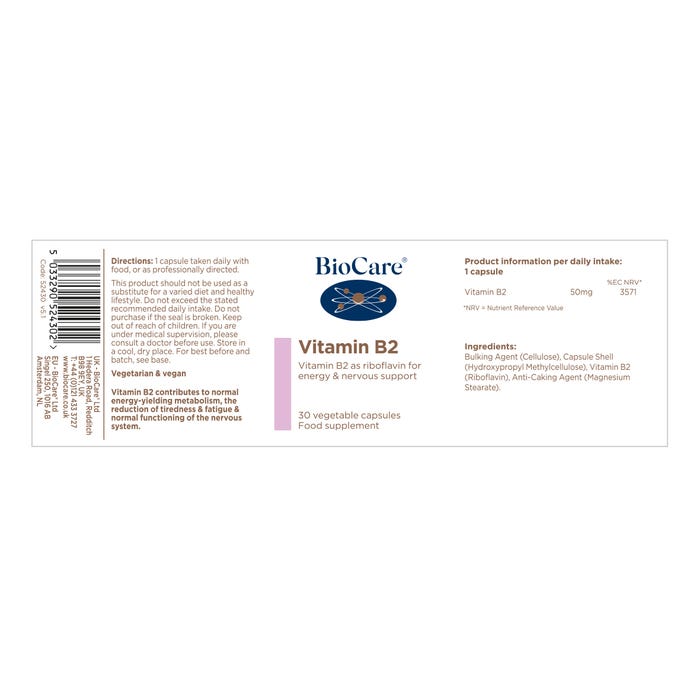 Vitamin B2 30 Capsules