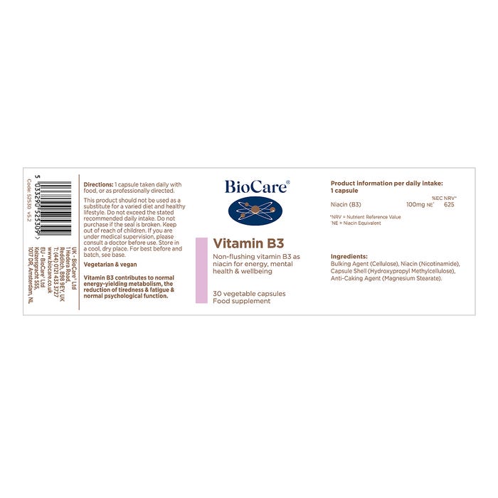 Vitamin B3 30 Capsules