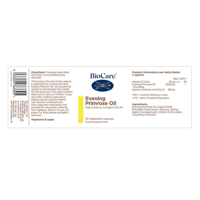Evening Primrose Oil 30 Capsules
