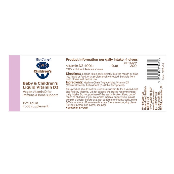 Baby & Children's Liquid Vitamin D3 15ml