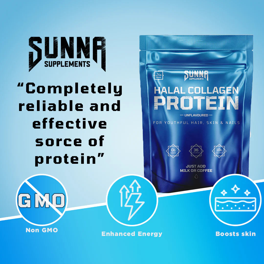 Sunna Halal Collagen gluten-free and non-GMO beauty supplement

