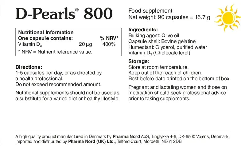 D-Pearls 800IU 20mcg