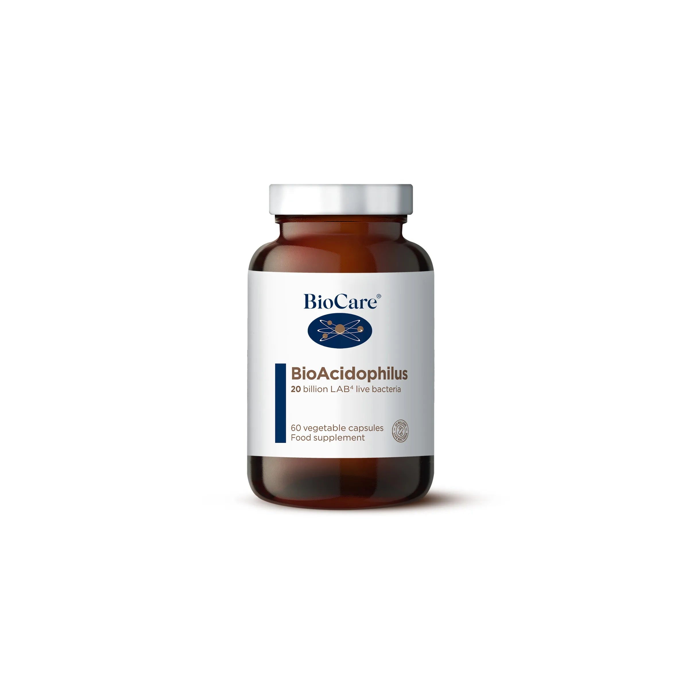 BioCare BioAcidophilus 60 Capsules LAB4 probiotic supplement UK