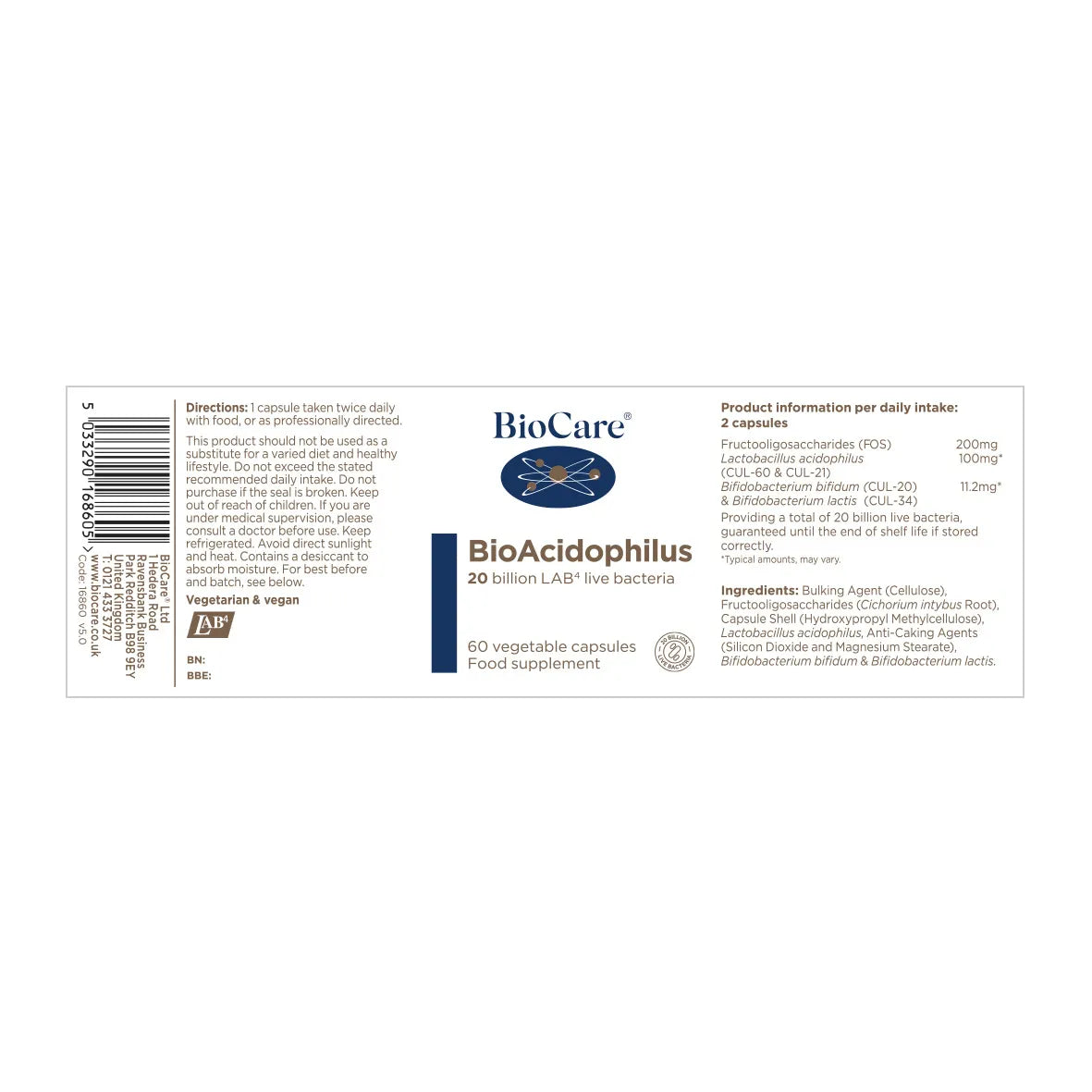 BioAcidophilus with Lactobacillus acidophilus and Bifidobacterium

