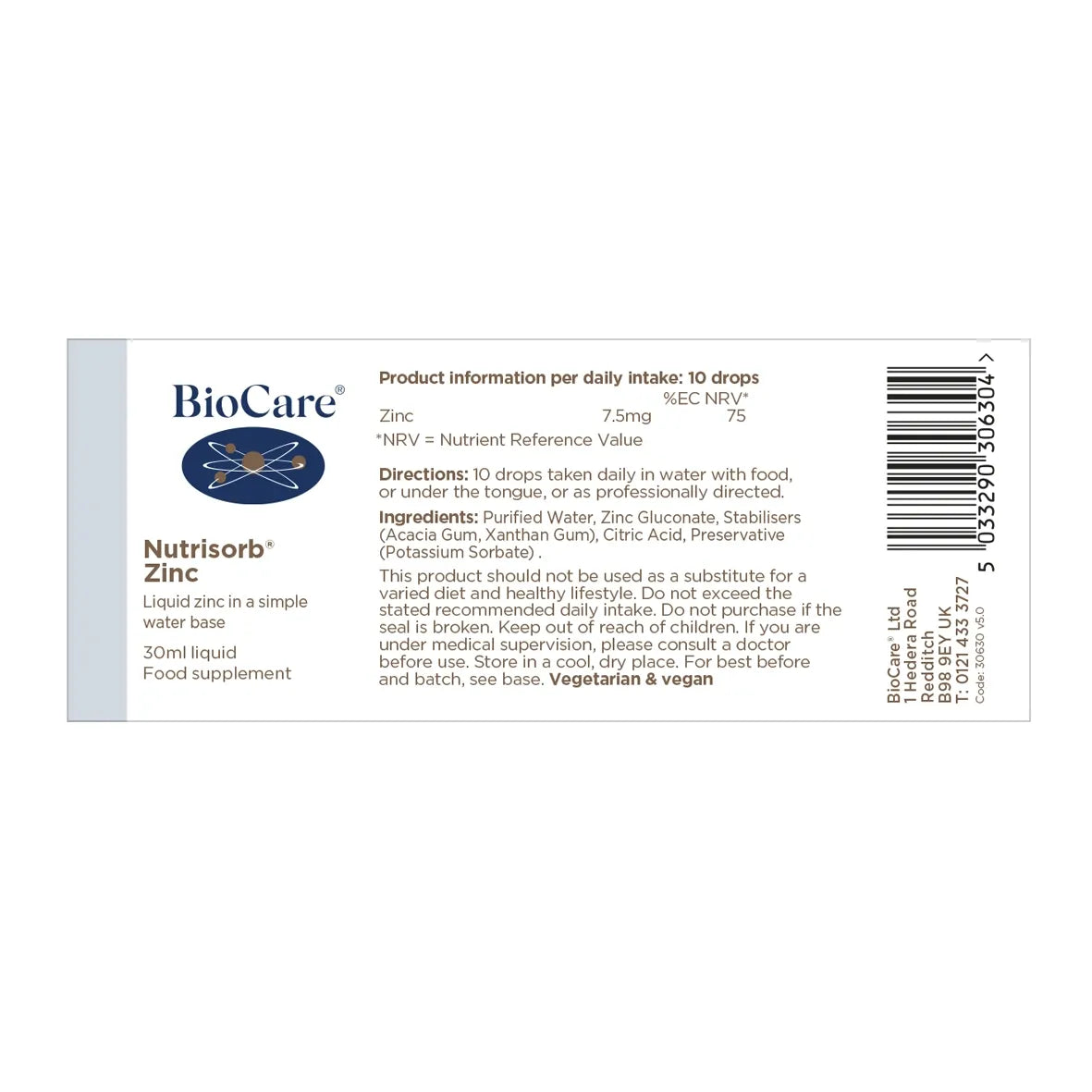 Biocare Nutrisorb® Zinc 30ml
